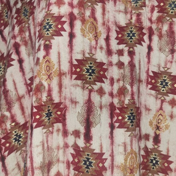 ICEBERG FEMME Boho Tunic Top Aztec Print designer Button Up‎ Shirt plus size 4X - Picture 2 of 6